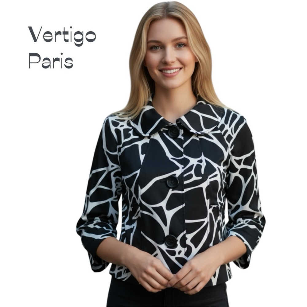 Vertigo Paris Black & White Designer Jacket NWOT Size XS